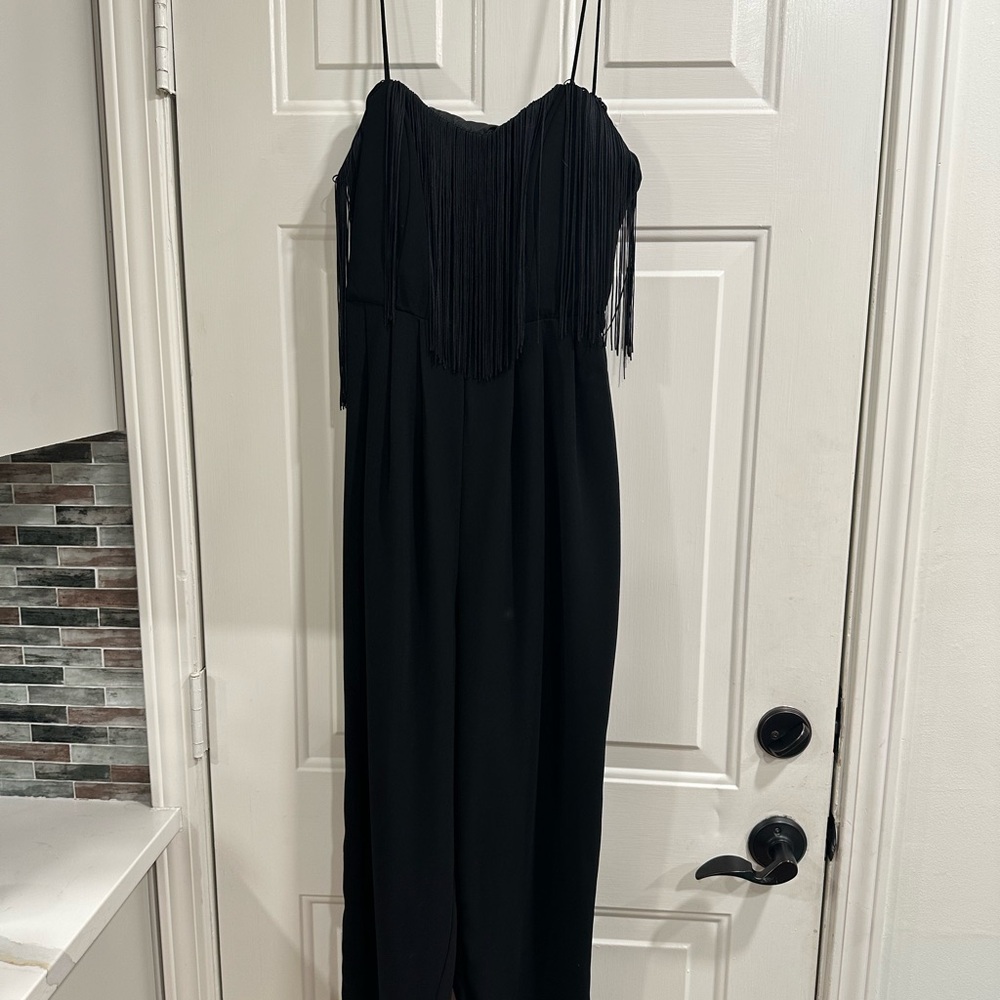 ASOS Black Fringe Jumpsuit